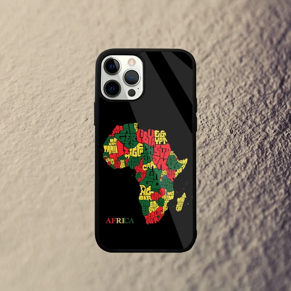 Africa Map Geogra Phone Case For iPhone 16,15,14,13,12,11,Plus,Pro,Max Mini Magsafe Magnetic Wireless Charging