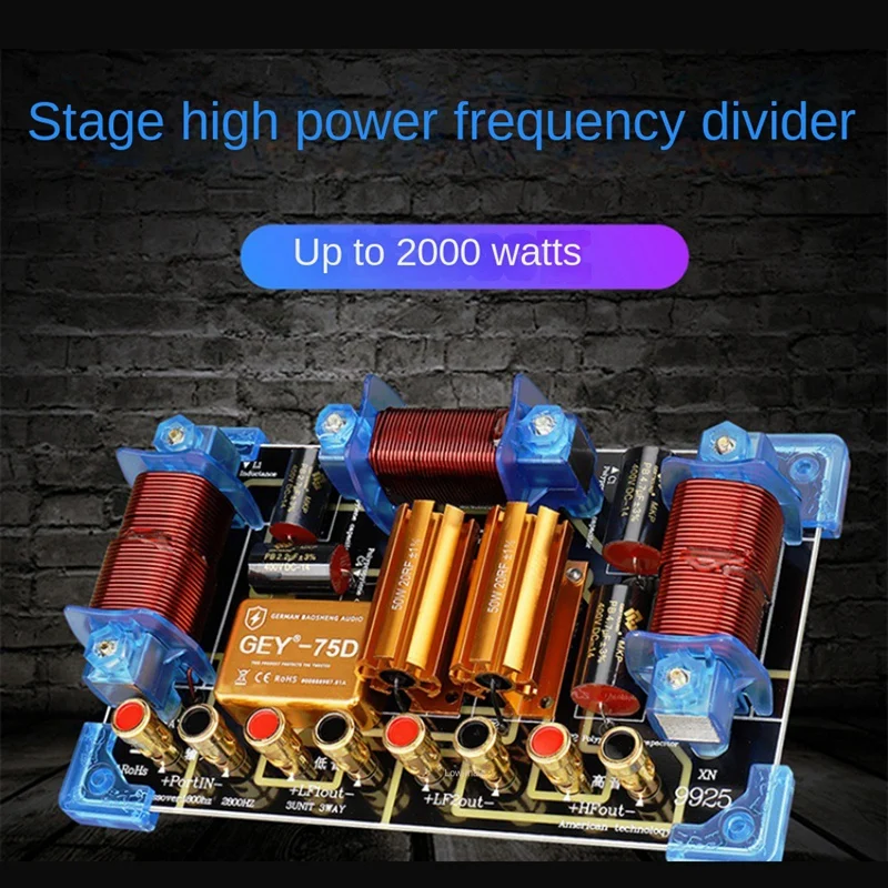 ●2000W Audio Frequency Divider Two Way Speaker Crossover 12 15 Inch Stage Performance High Power Frequency Divider