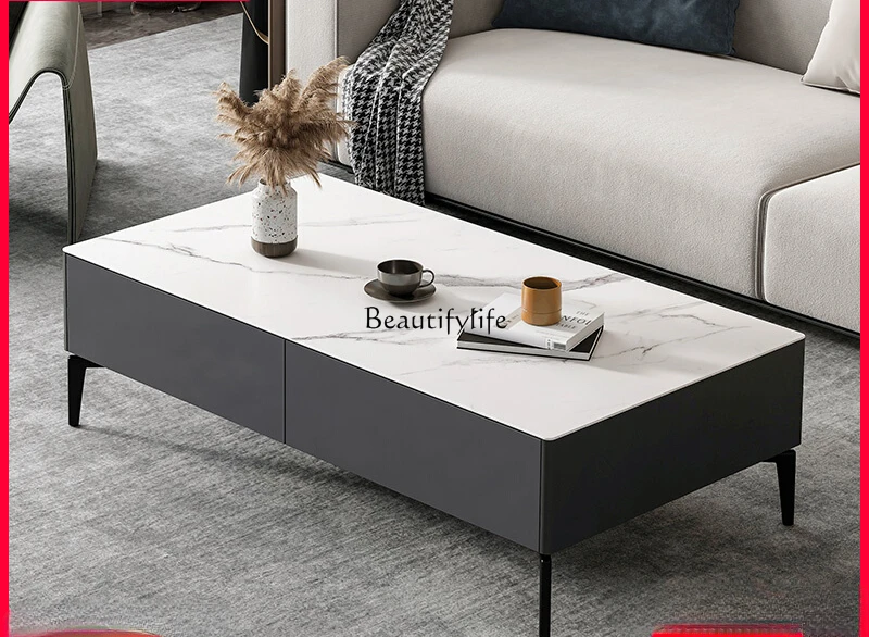 Slate coffee table simple modern Nordic light luxury minimalist rectangle