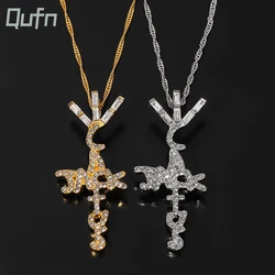 Scott Product Brand Cactus Jack Shape Pendant Necklace Ice Crystal Cubic Zirconia Pendant Hip Hop Jewelry Gift