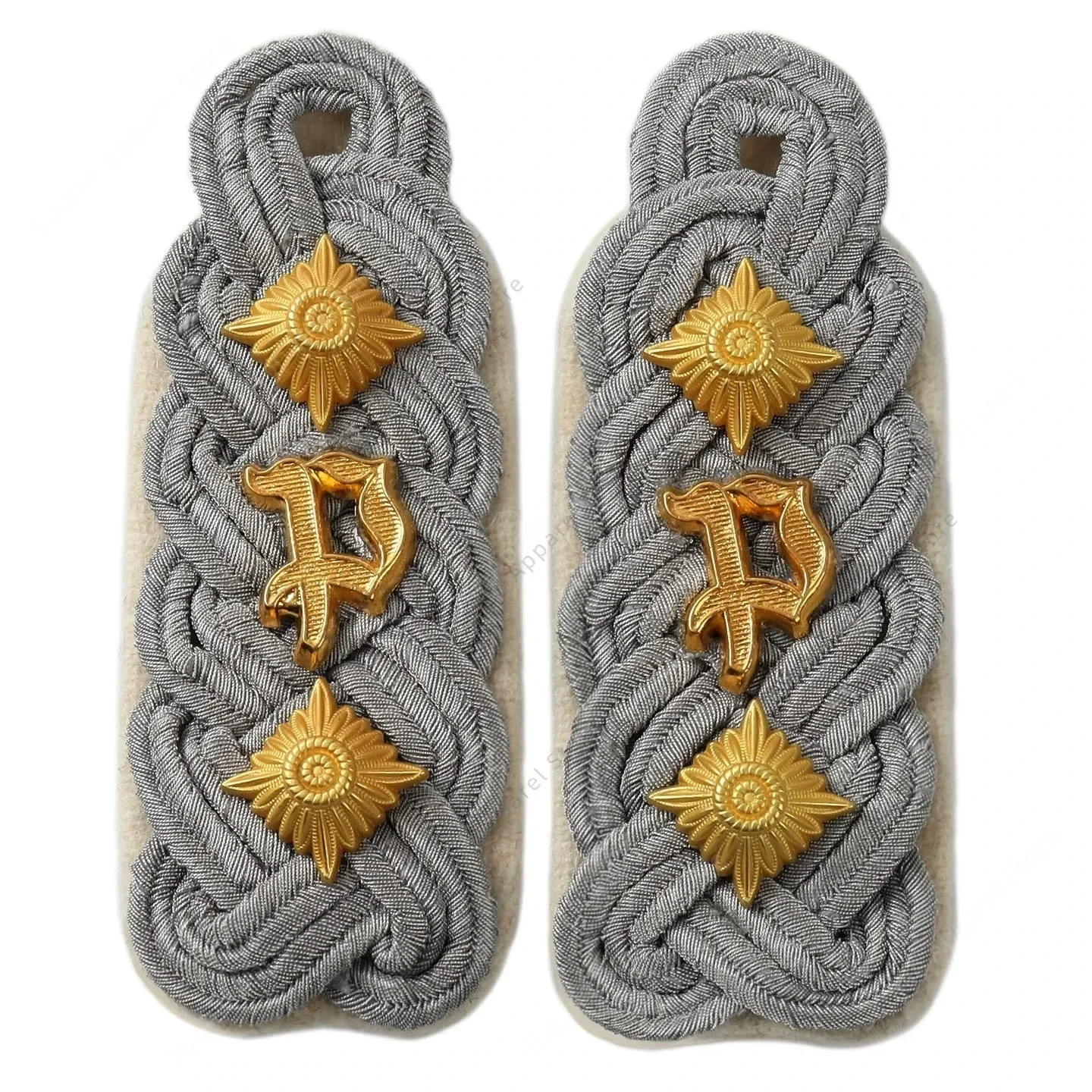 Épaulettes en lingots d'officier militaire allemand, insignes de grade dorée, épaulettes de Style WW2 de la seconde guerre mondiale pour la reconstitution uniforme, accessoire Cos