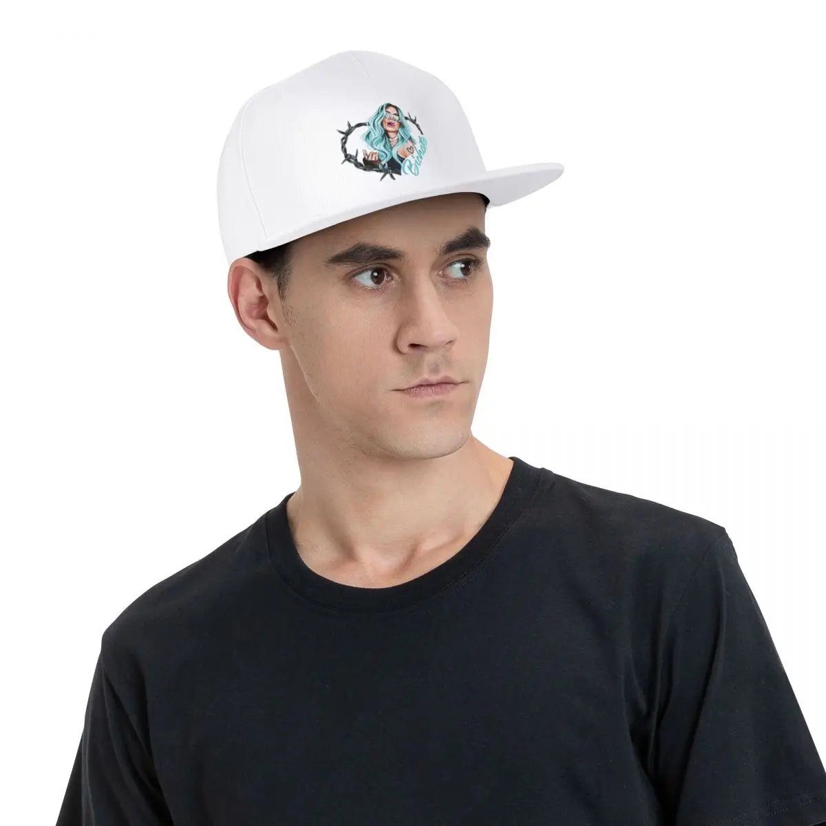 Karol-Sombrero de béisbol con estampado de corazón y pelo azul para hombre y mujer, gorra Unisex con Cierre trasero, estilo Hip-Hop, Unisex