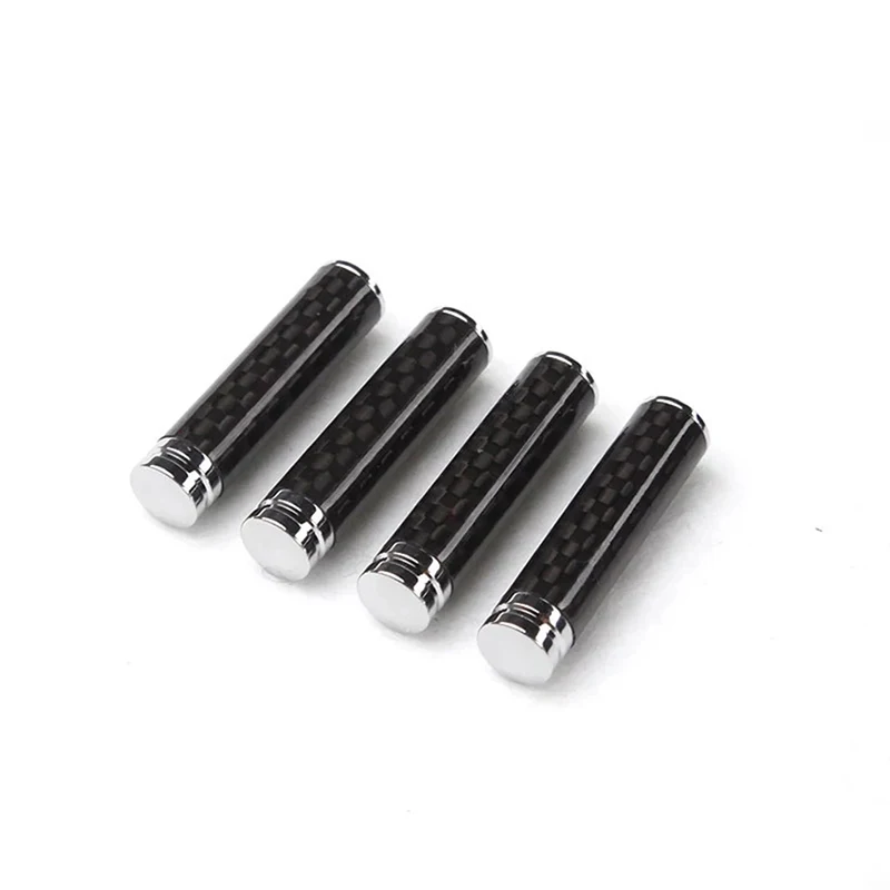 4PCS/Set Door Lock Pin Cover Carbon Fiber Car Interior Accessories Door Bolt Lock Pin Set Door Lock Pin Stick Cap Bolt Cover