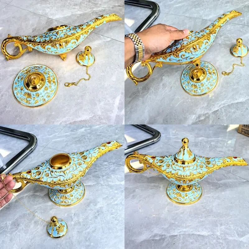 22cm Aladdin Lamp Decorative Ornament Large European Retro Home Decoration Metal Decoration Crafts