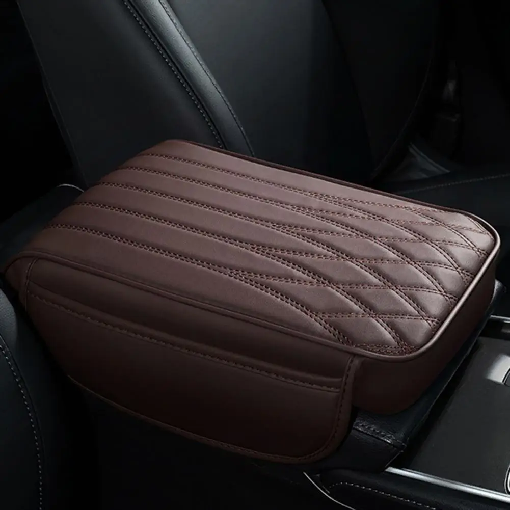 Ergonomic Armrest Cover Waterproof Memory Foam Car Console Cover with Adjustable Straps Storage Bag Auto Armrest for Ultimate