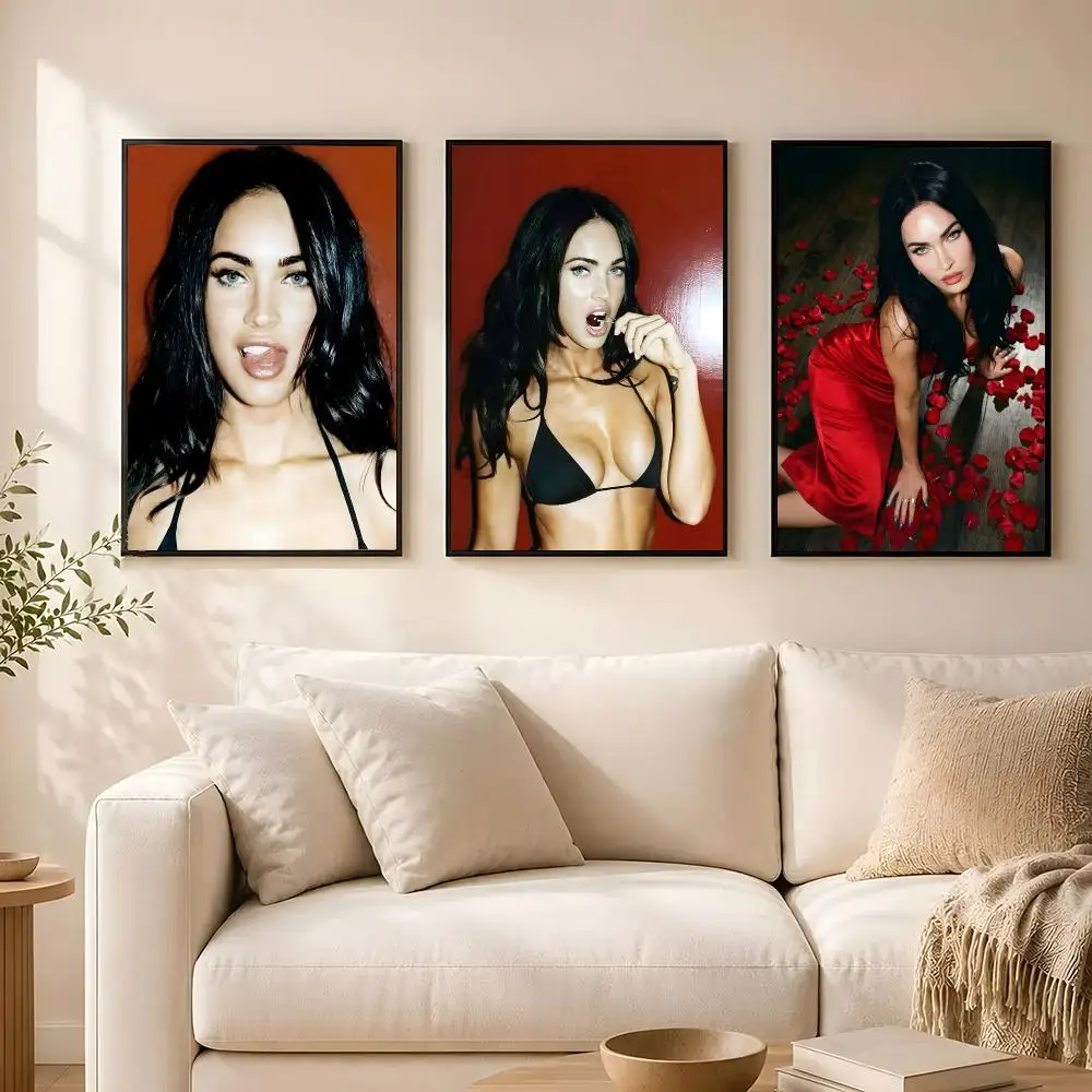 M-Megan Fox Poster poster Self-adhesive wall stickers, suitable for room decoration, high-quality printing.