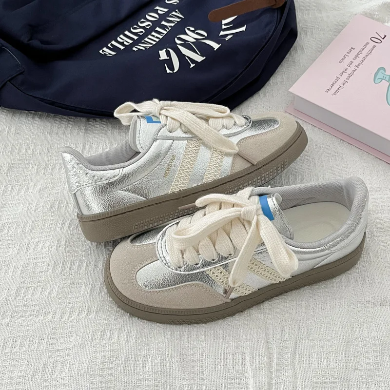 Vintage-style sneakers for women, new style white sneakers, trendy women's sneakers for students, casual sneakers, board shoes view 5