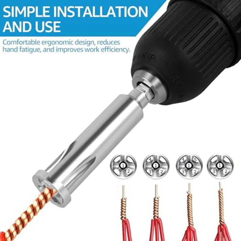 أداة التواء الأسلاك الساخنة 1/4 بوصة عرافة Shankcable المتعرية وأداة الإعصار كابل التواء موصل أداة لسلك الكابل