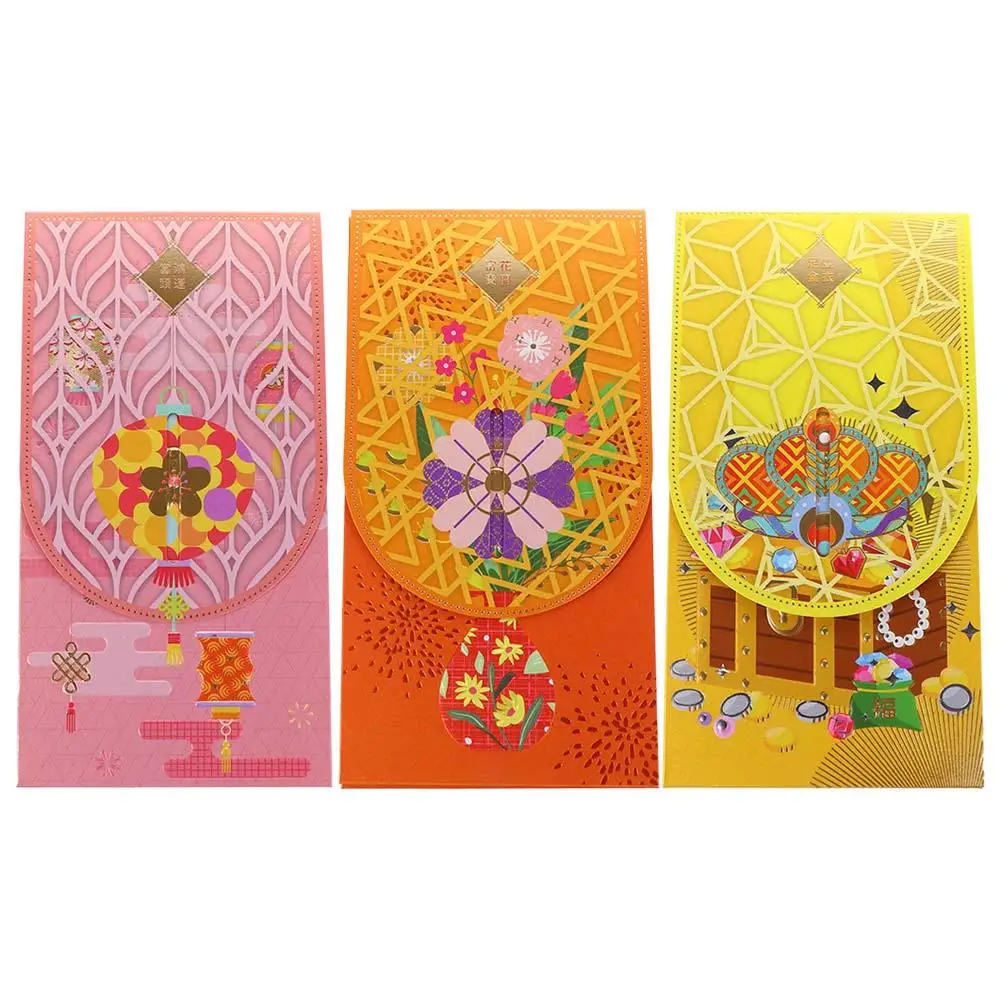 Spring Festival Supplies Hongbao Stationery Supplies Money Packing Bag Red Envelope Flowers Paper Envelopes Red Envelope