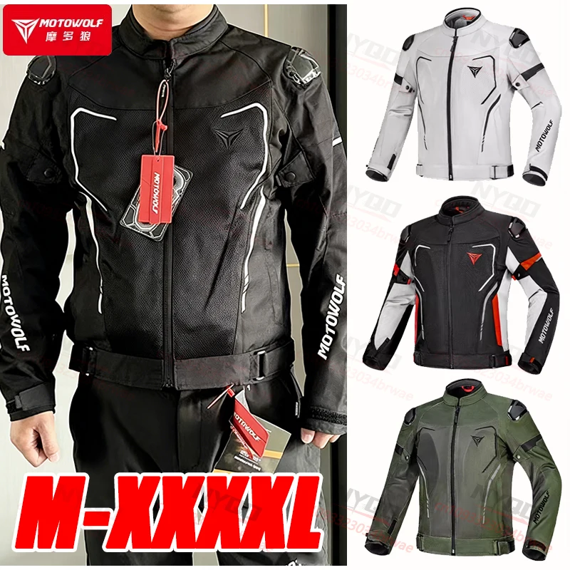 

Motowolf Breathable Mesh Motorcycle Jacket Men Women Summer Biker Jacket Off-Road Adventure Riding Jacket with CE Armor