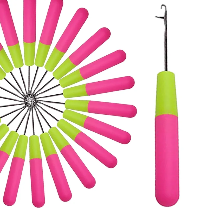 5点/セット ヘアエクステ、ブレイドスタイリングツール、プラスチック製ブレイド、ロックフック、ブレイドニードル、ウィッグ編み込みプロセス