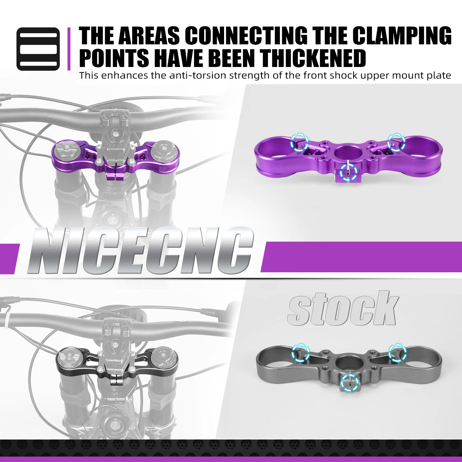 NICECNC For Surron Light Bee X S Electric Dirt Bike For Segway X160 X260 Upper Triple Clamp Top Link Front Fork Suspension Core