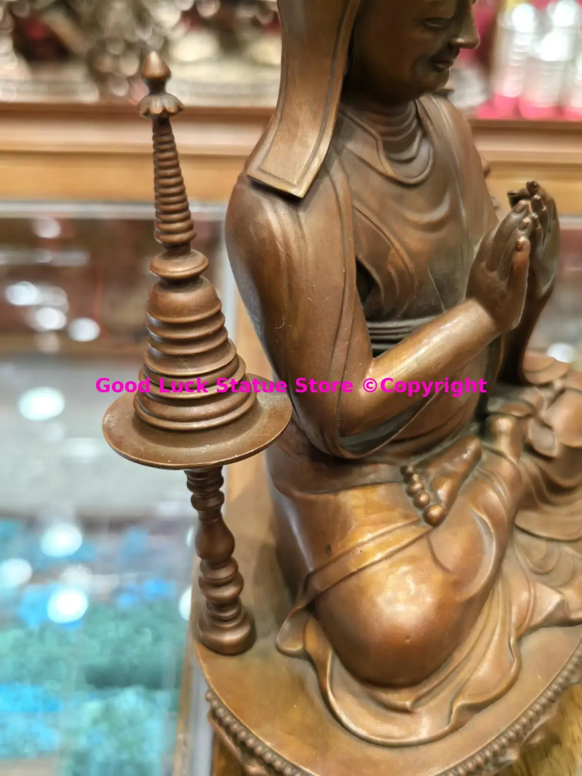 high quality Rare Buddha statue Atisa Aa ti sha tibet dpalmar me mdzad ye shes altar supplies HOME family temple worship 23cm - Image 4