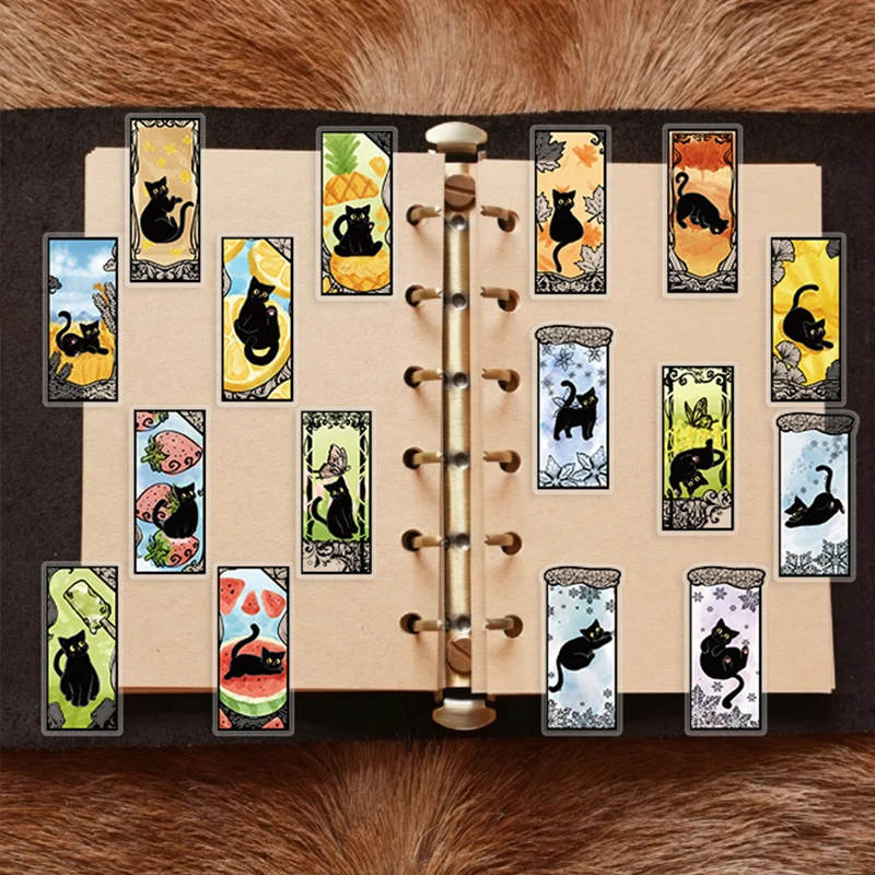 50 قطعة ملصقات القطط المضحكة اللطيفة شفافة القوطية الأسود القط الشارات لأجهزة الكمبيوتر المحمول زجاجات المياه DIY بها بنفسك سجل القصاصات موضوع الحيوانات الأليفة