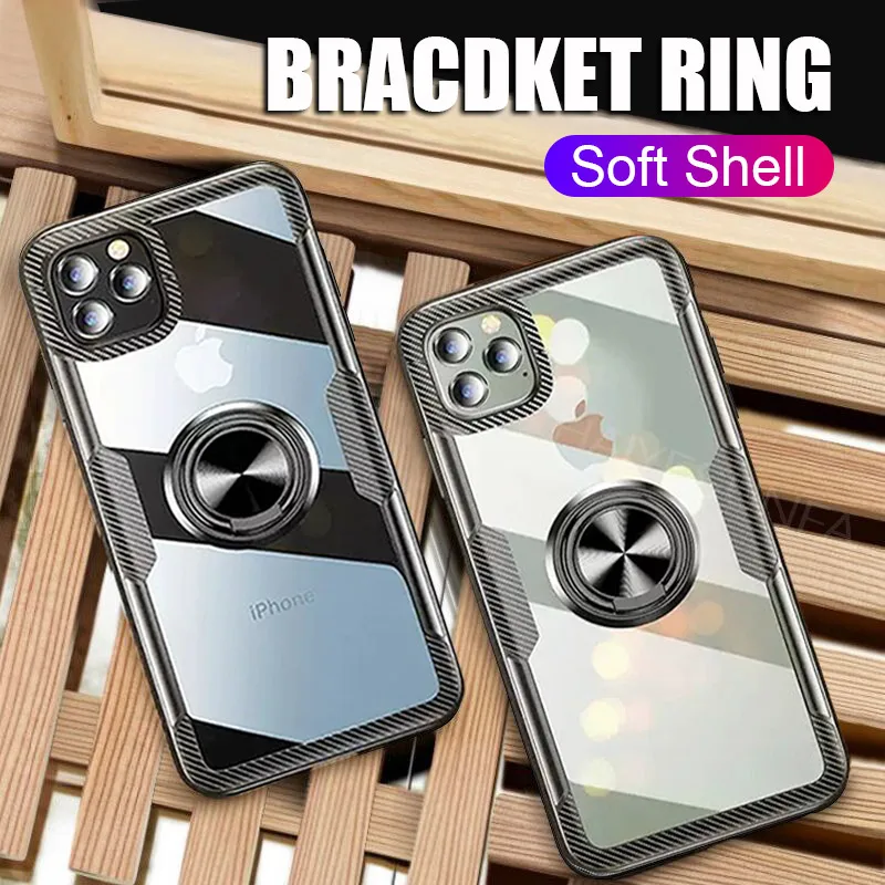 

Magnetic Shockproof Case For IPhone 14 13 12 Mini 11 Pro X XR XS Max Full Cover For IPhone 14 7 8 Plus Transparent Ring Case