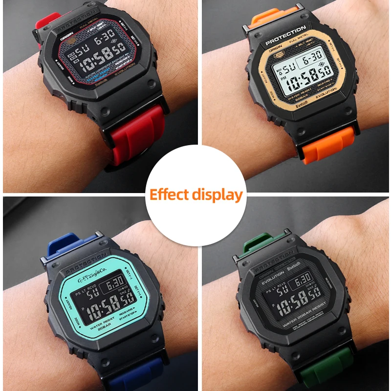 小さな正方形の修正時計,強化ガラス,ミラーステッカー,カシオgショック,dw5600,dw5600,DW-B5600,dw5635,dw 5600,トレンディ