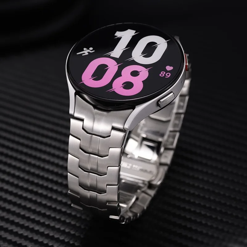 Pulseira de Metal em Aço Inoxidável Sólido para Samsung Galaxy Watch 5 6 7 40mm 44mm 43mm 47mm - Pulseira de Substituição para Smartwatch