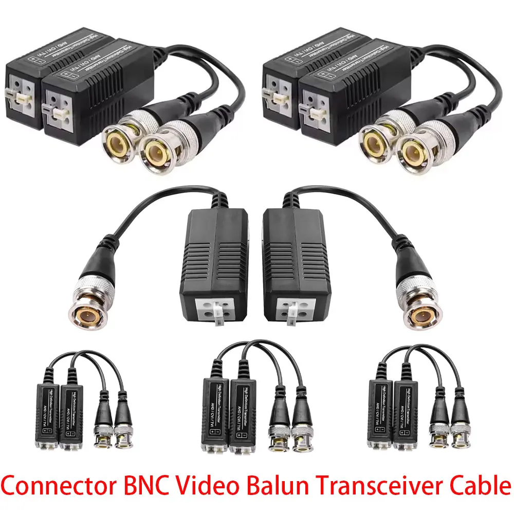 Video Balun HD-CVI TVI AHD CVBS Passive Connector BNC Video Balun Transceiver Cable