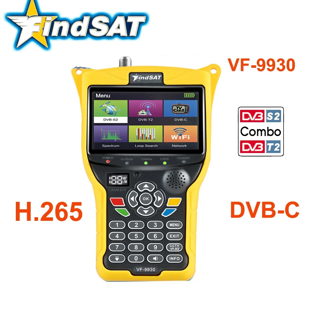 Original Findsat VF-9930 DVB-S2 DVB-T2 DVB-C Combo AHD H.265 Satelliten-TV-Receiver Meter Finder