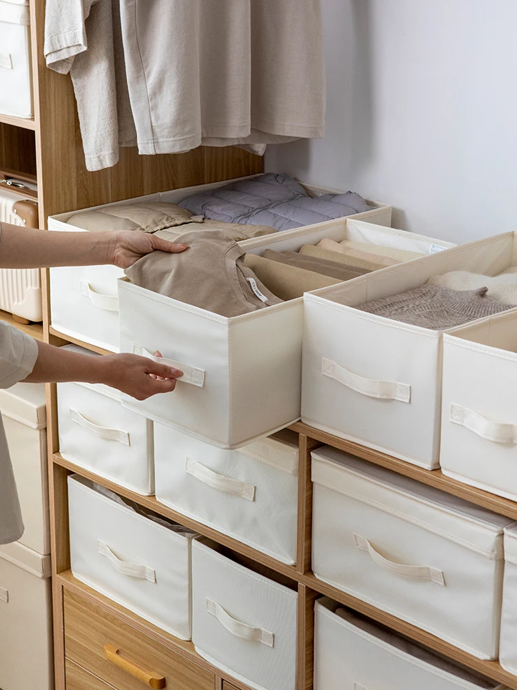 

Ox Cloth Clothing Storage Box Home Use Wardrobe Organizer Deepened Der Staable Fabric Storage Basket Large Size