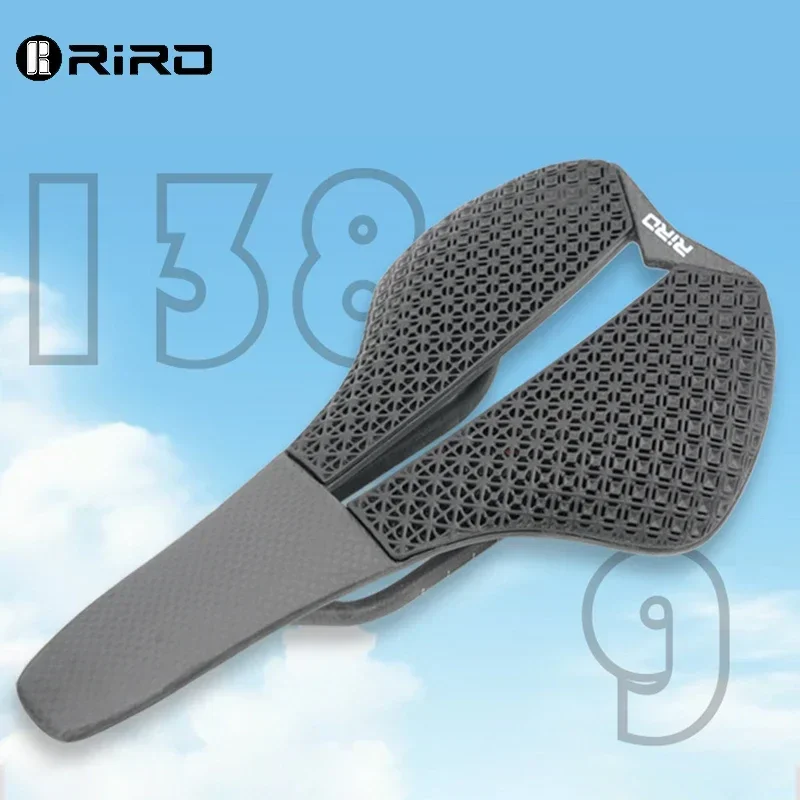 RIRO Bicycle Saddle 3D Printed MTB Seat Carbon Fiber Road Bike Hollow Comfortable Cycling Cushion for Men Women Bike Saddle