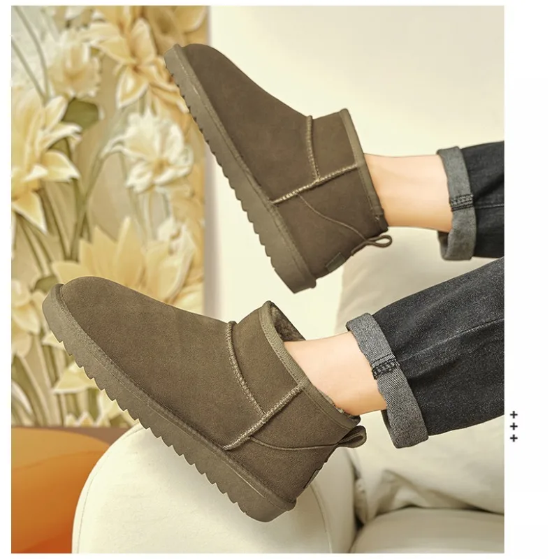 

Зимние мужские и женские новые однотонные уличные ботинки унисекс большого размера на плоской подошве, противоскользящие флисовые теплые повседневные зимние ботинки