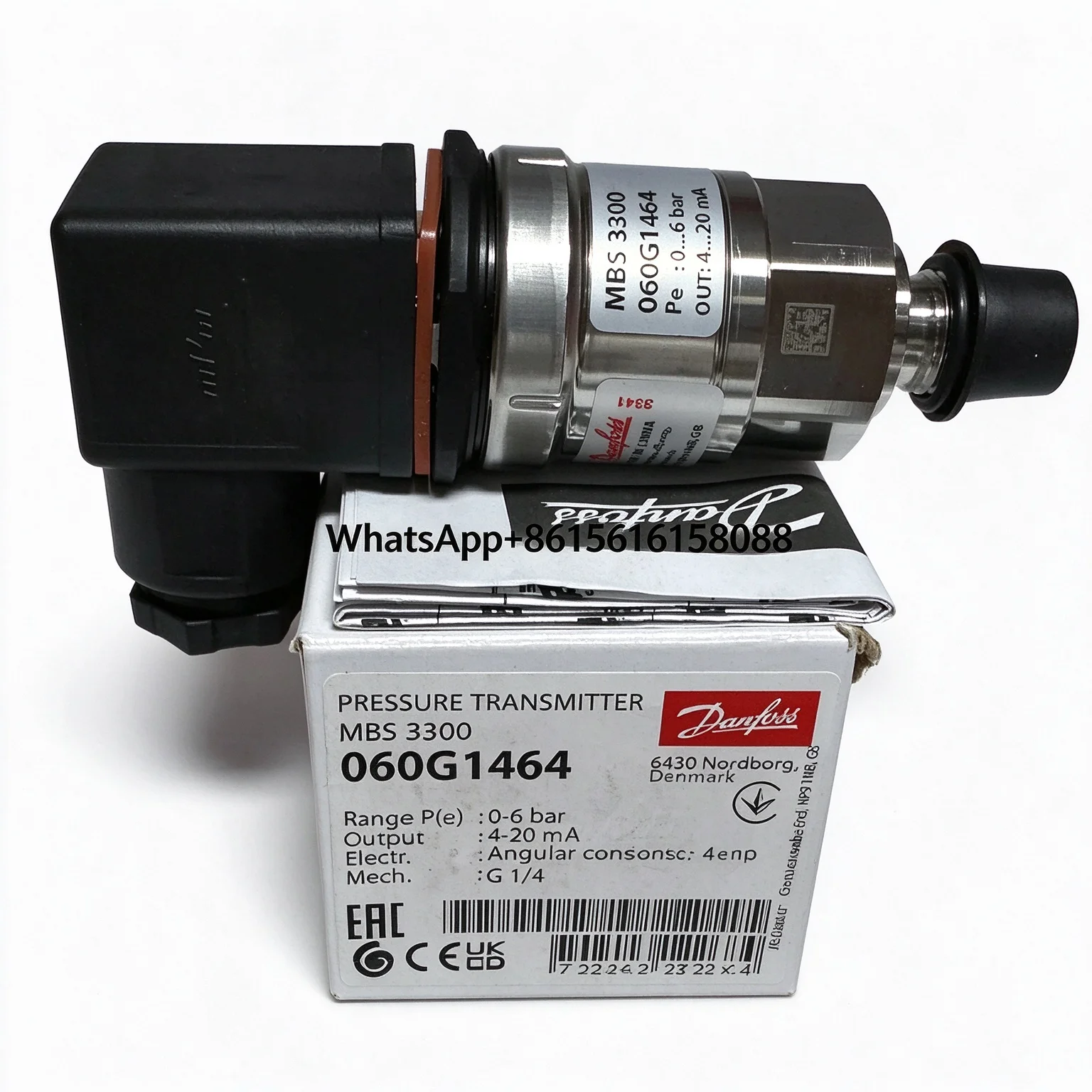MBS3300 060G1464  060G1465  060G1466 060G1467 0–25 bar G1/4  060G1468 0–40 bar G1/4 Danfoss Pressure Sensor