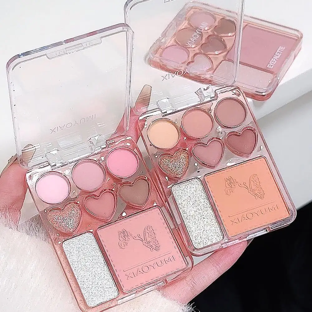 8 สี Love Eyeshadow Palette Pearly Glitter เงากระจ่างใส Beuaty Highlighter Powder เครื่องสําอางค์แต่งหน้า Blusher อายแชโดว์ Y4X0