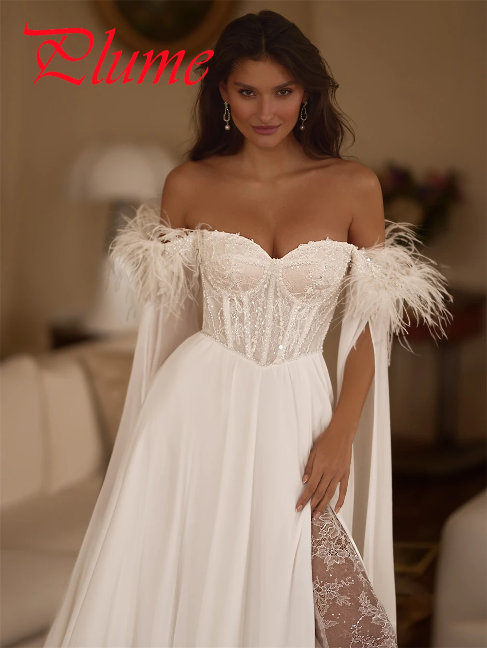 カスタマイズされた絶妙なホワイトジャージのウェディングドレスエレガントなストラップレスキャップスリーブ Vestido デノビア夢のようなジッパーバックブライダルドレス