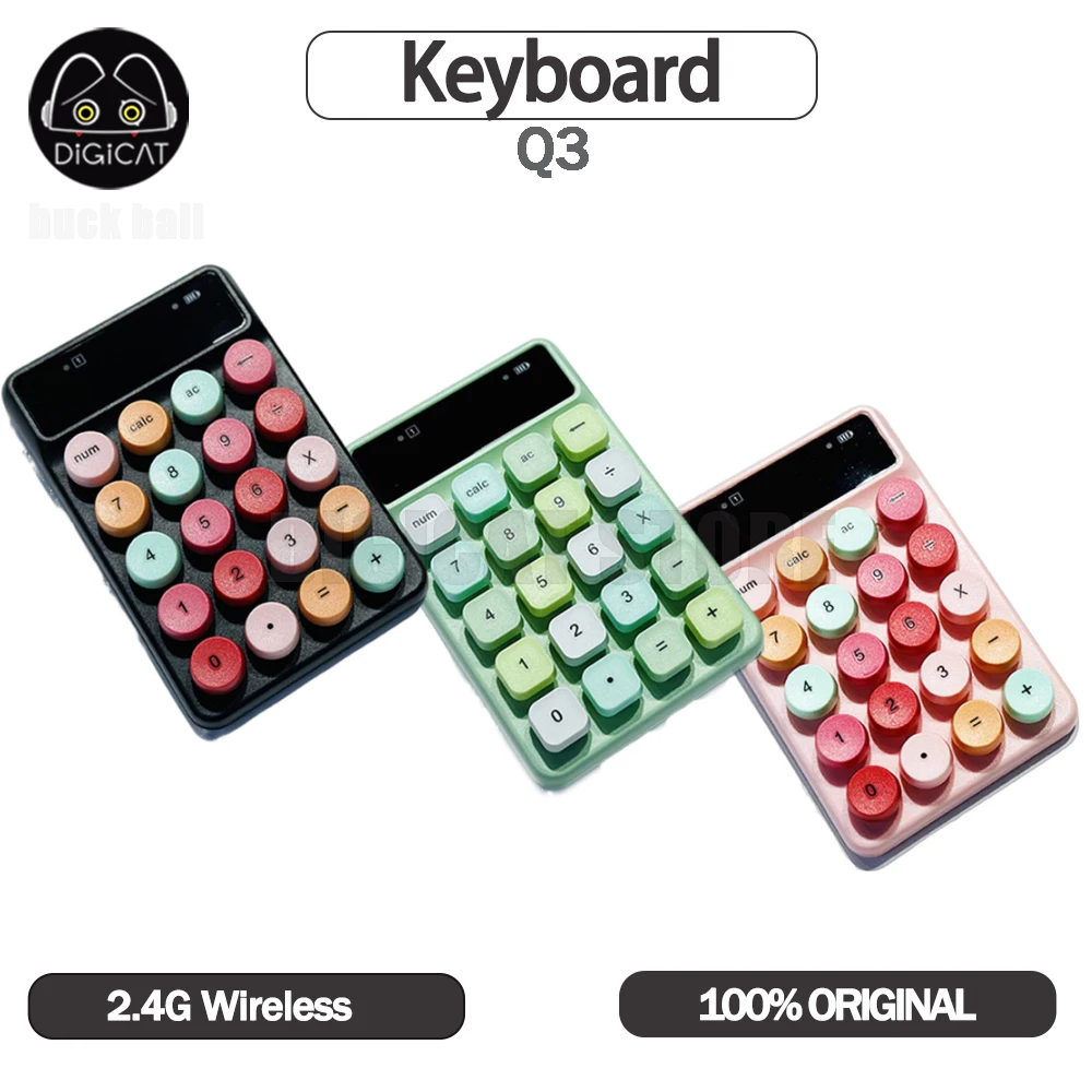 Q3 Keypad Mini Portable Keyboard Customized Wireless Numeric Keypad Retro Color Round Keycap Colorful Keypads For Win/Mac/Linux