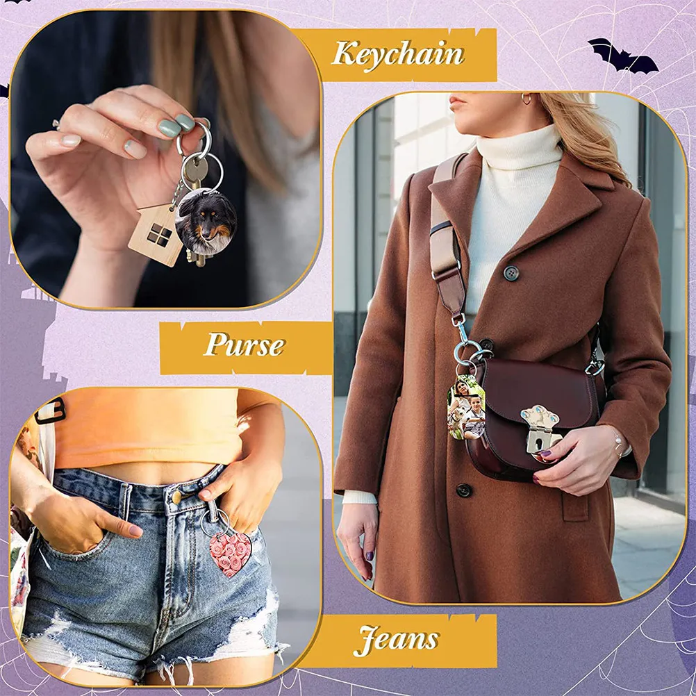 

Набор для творчества: 1 шт. заготовка для двустороннего термотрансферного брелока-подвески, аксессуары для изготовления брелоков ручной работы, стильные