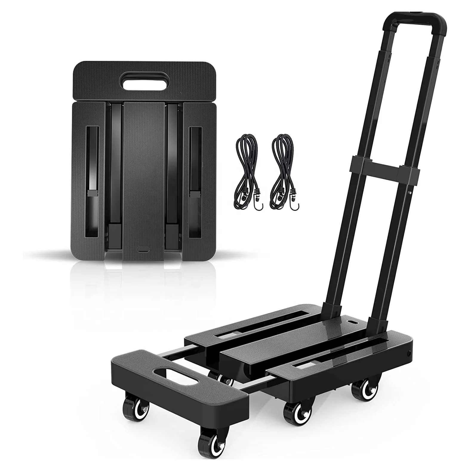 Foldable 440 Lb Capacity Steel Luggage Platform Cart Folding Hand Truck Cart Hand Trolley