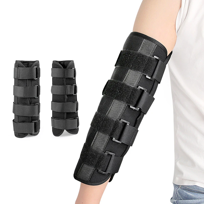 Attelle de Fixation pour Bras et Membre Supérieur, 1 Pièce, Absorption de la Transpiration, Plaque en Acier pour Coude, Support Stable, Équipement d'Entraînement, Protection