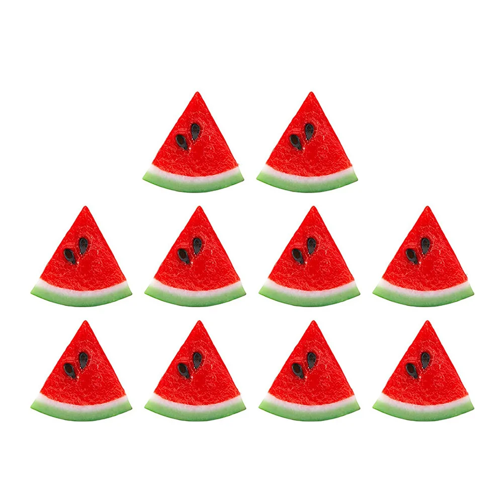 

10 Pcs Fruits Simulated Watermelon Slices Fake Decor Artificial for Decoration Lifelike Red