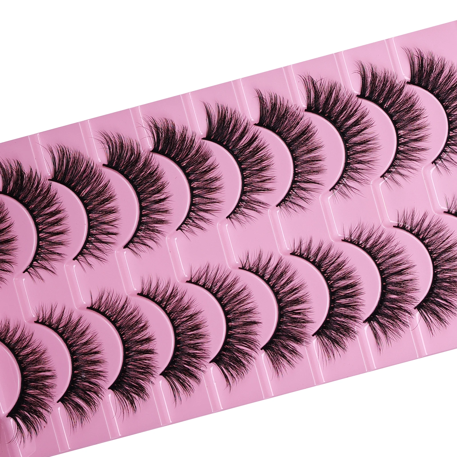 10 paar pluizige valse wimpers, dikke en natuurlijke volledige wimpers, dramatische Cat Eye-stijl valse wimpers