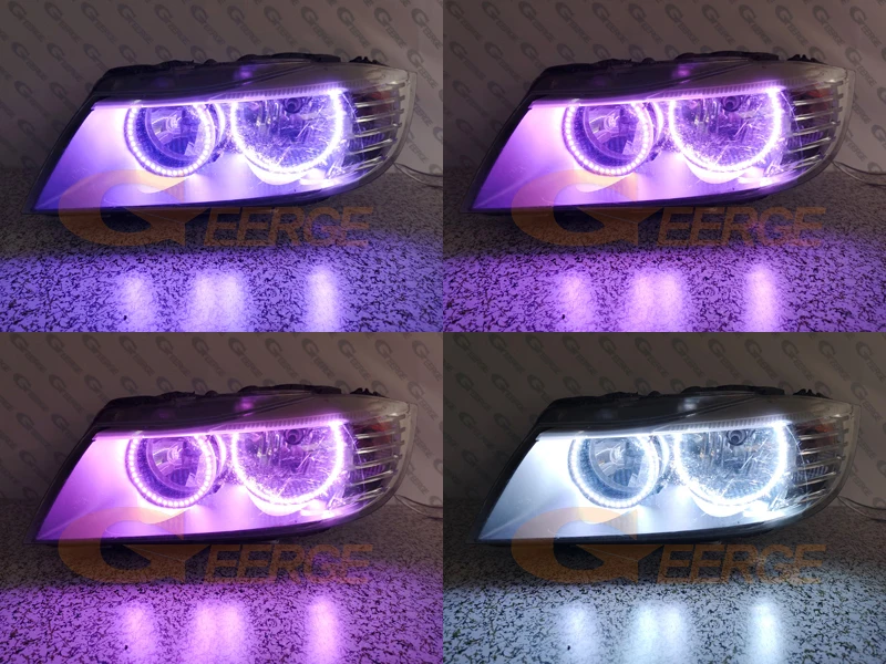 Geerge For BMW 3 Series E90 E91 LCI 2009 2010 2011 2012 RF Remote Bluetooth APP Multi Color RGB Led Angel Eyes Kit Halo Rings