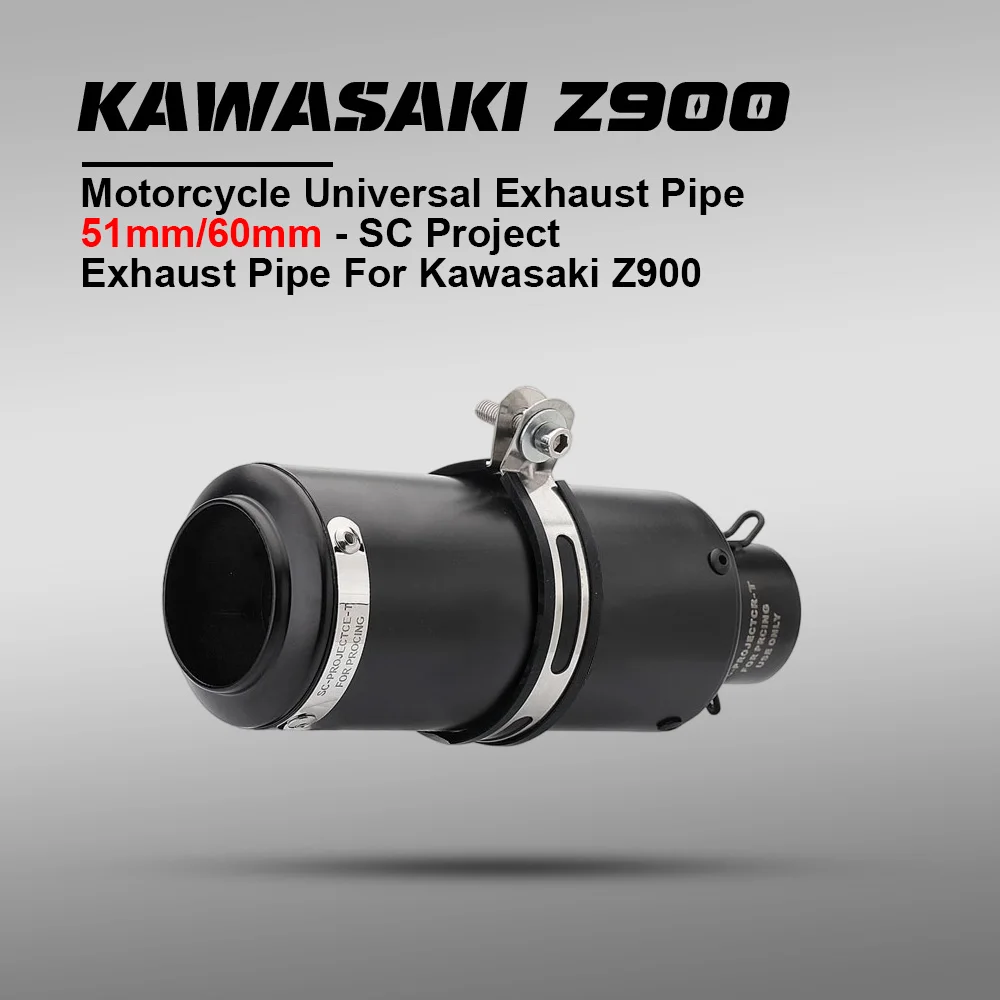 

51/60mm Motorcycle Exhaust: Gridded SC Inox Muffler w/ DB Killer for Z900 R3 R25 MT07 MT09 R1 Z400 Z650