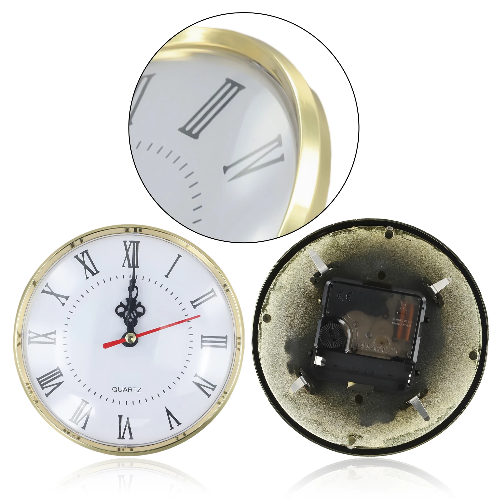 1pcs Round Clock Insert Arabic Numeral Quartz Movement Roman Bedside Antique Watch Desk Decoration Table DIY Parts 130MM