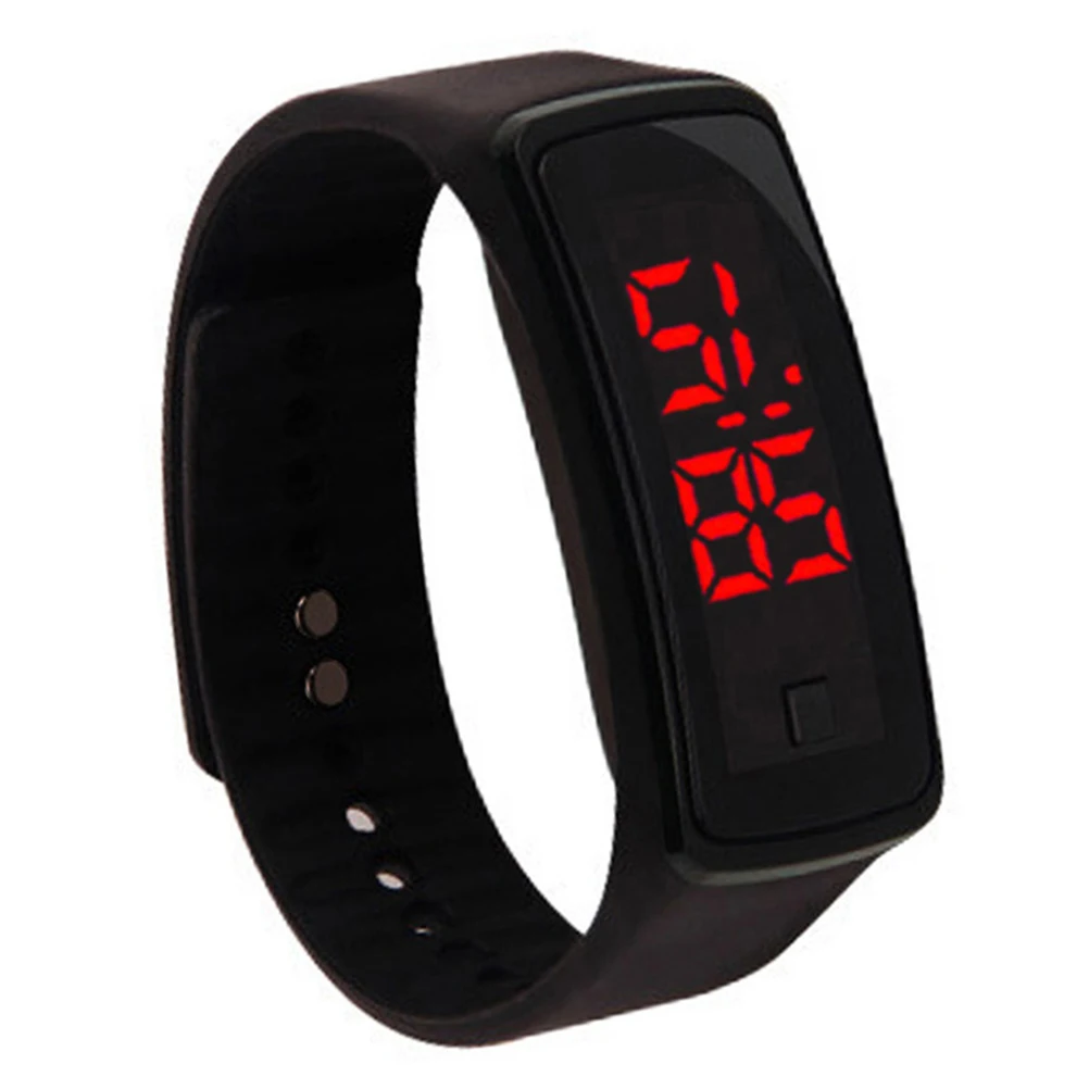 

LED Digital Watch Kids Running Silicone B Adjustable Wrist Unisex Fashion LED Children Outdoor Wristwatch Display Time Date