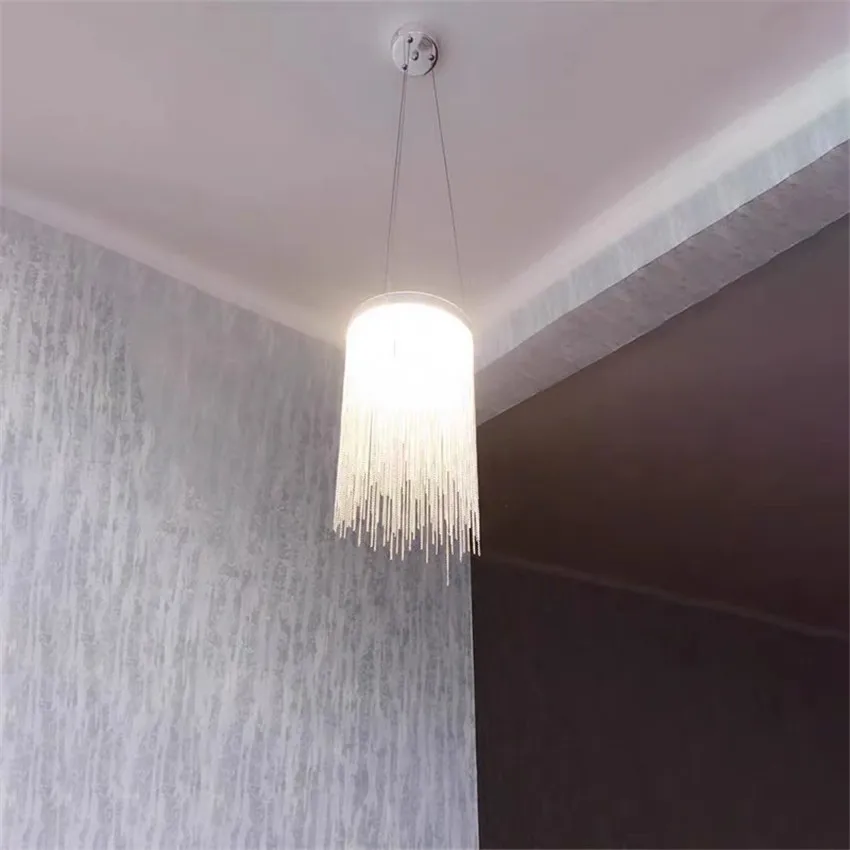 Nordic Luxury Bedside Tassel Pendant Light, Modern Chandelier for Restaurant Bar Entryway Hallway Ceiling Decor