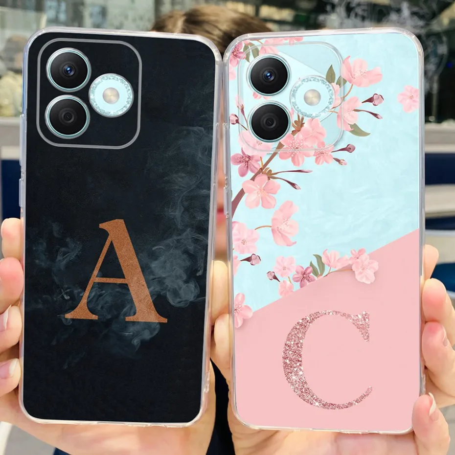 Cute Letter Case For Honor X60i 5G Soft Silicone TPU Back Cover For HonorX60i X 60i LYN-AN00 Phone Cases