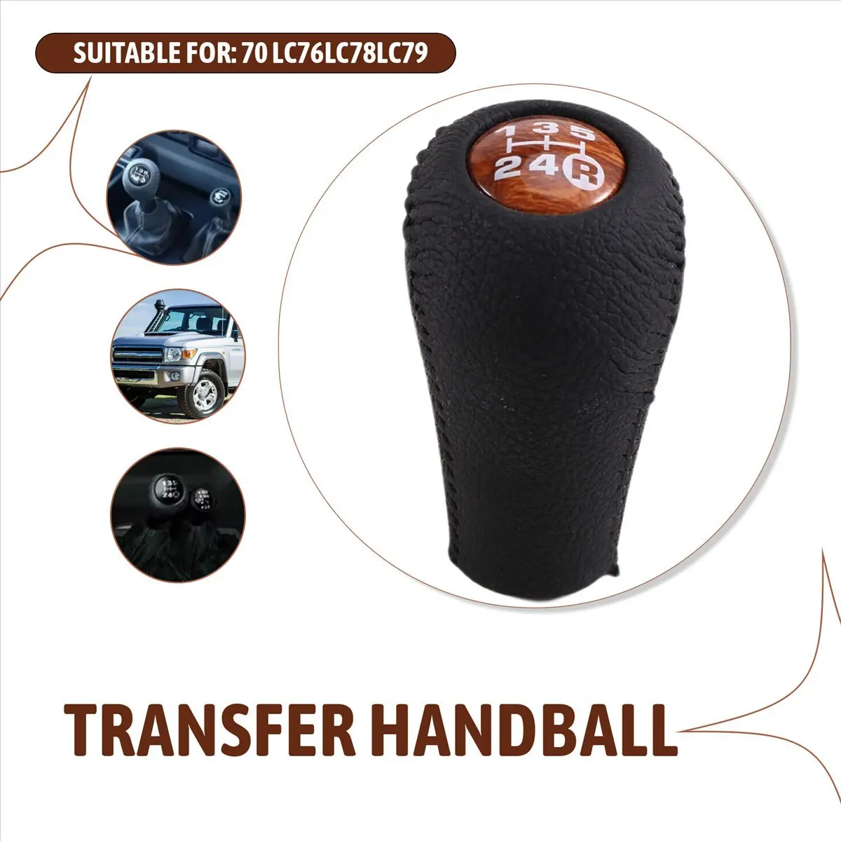 Super Sale For Toyota Land Cruiser 70 LC76 LC78 LC79 Manual Transmission+Transfer Gear Shift Change Lever Knob HandBall Peach Wo