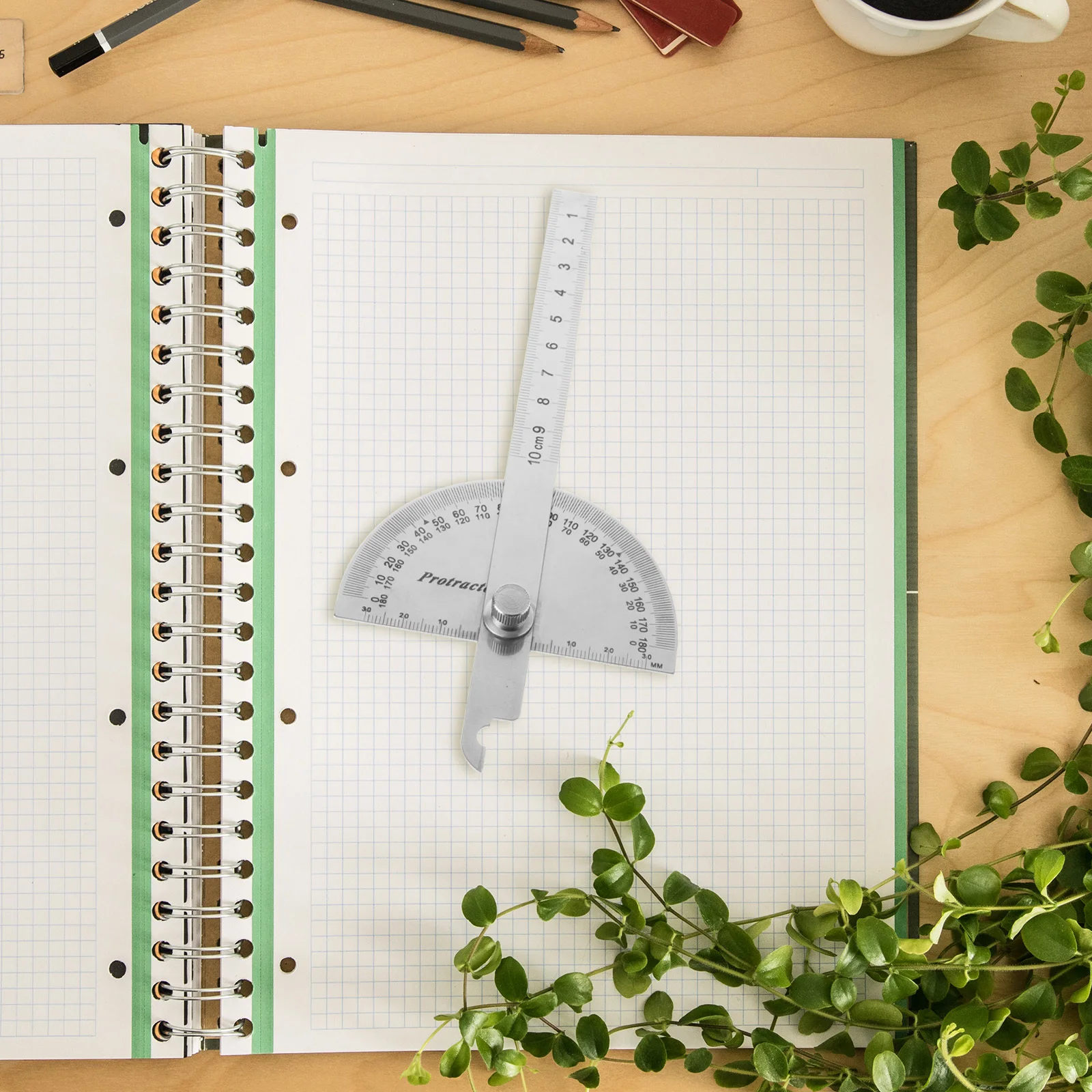

Swing Arm Stainless Steel Protractor Angle Reliable Measuring Tool for Woodworking Drawing Angle