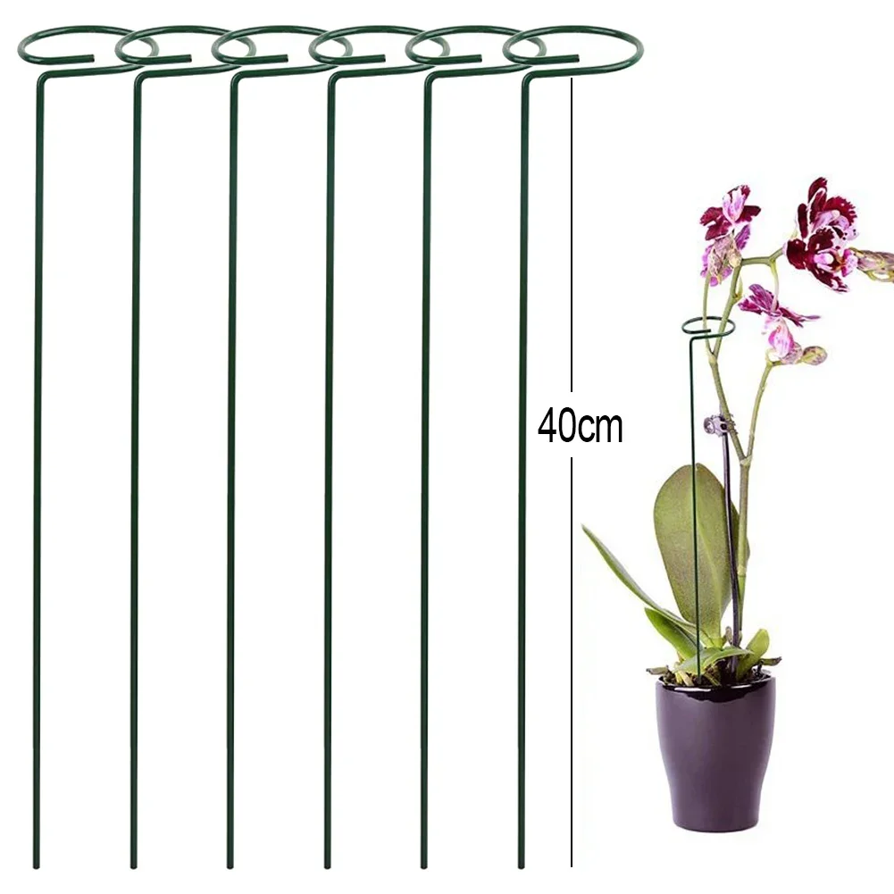 6pcs Plant Stakes For Climbing Plant For Flowers Single Garden Orchid Plant Stakes Rose Flower Stem Stem Plant Support