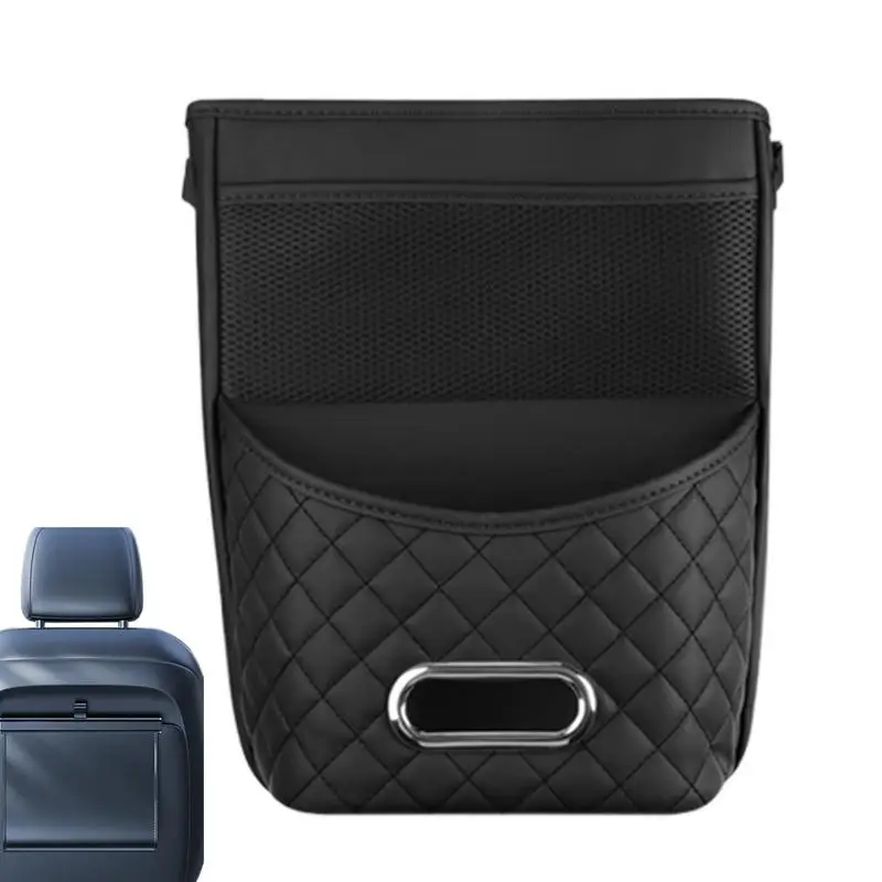 Car Front Seat Organizer Multi-Pocket Front Seat Storage Portable Hung PU Leather Car Storage Bag For Cars Trucks SUVs