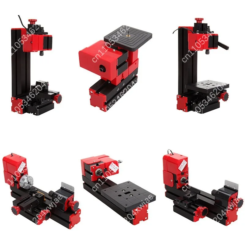 

6-in-1 Mini Combination Machine Tool for Students, Educational Lathe Milling Drilling Sawing and Grinding Machine Kit