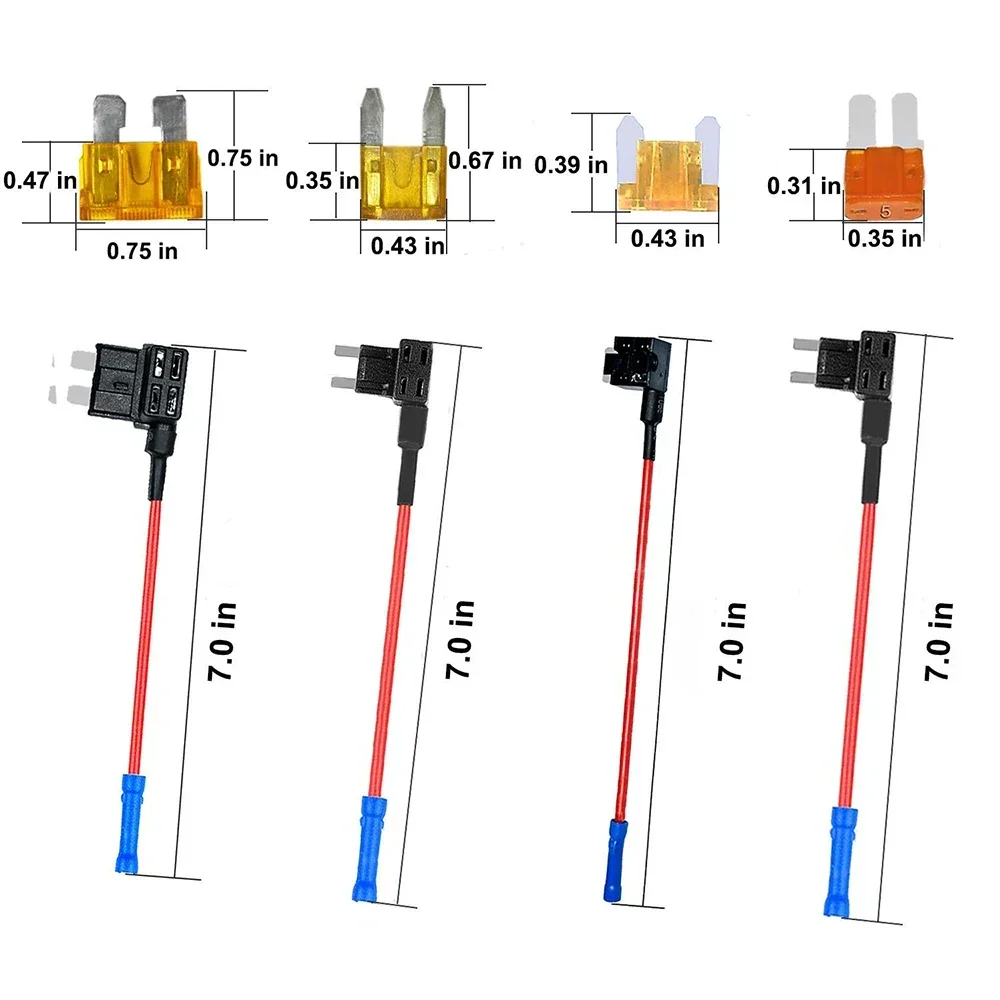 24pcs 4 types of 12V additional circuit adapters and fuse kits - tap car fuse holder with MICRO2 Mini ATC ATS thin tap adapter