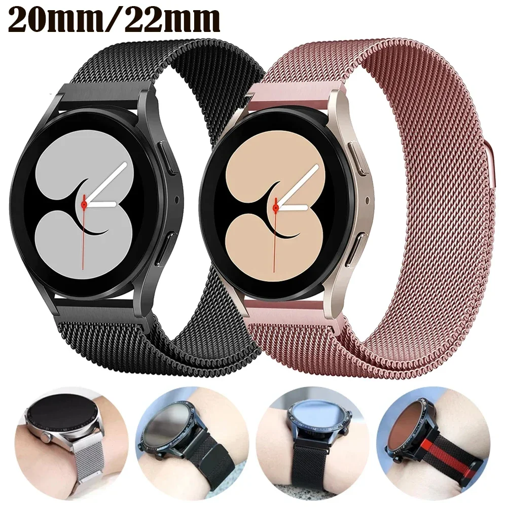 Milanese loop For Amazfit GTS/GTR-4-3-2-2e-Mini-Pro/stratos 3 Metal Bracelet 20mm 22mm watch band for Amazfit bip-U-S-lite strap