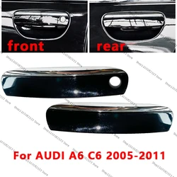 For Audi A6 C6 2005 - 2011 Outside Door Pull Grab Handle Cover Black Door Handle Protection Cover 4F0839239B