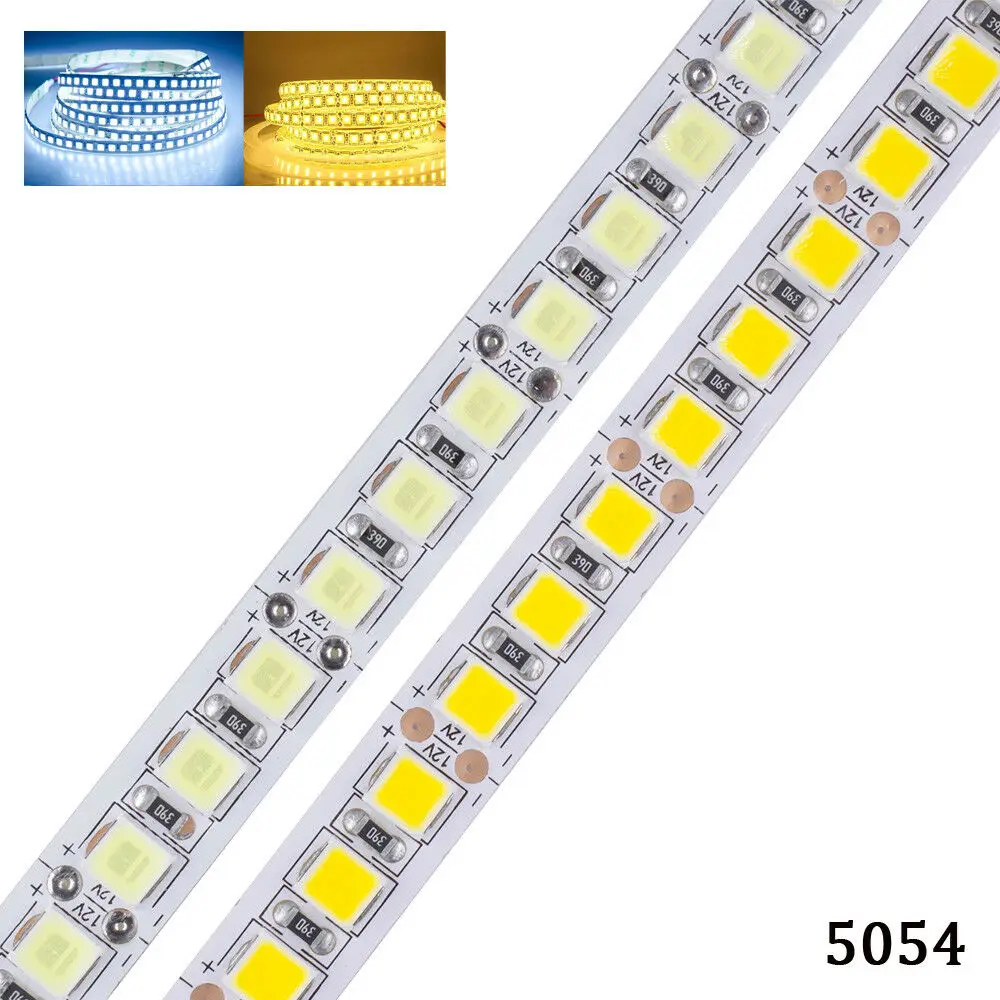 DC 12V High Bright 5054 LED Strip Flexible LED Lamp Tape waterproof 5m 600 led Home Decoration Nature Warm White TV Backlight